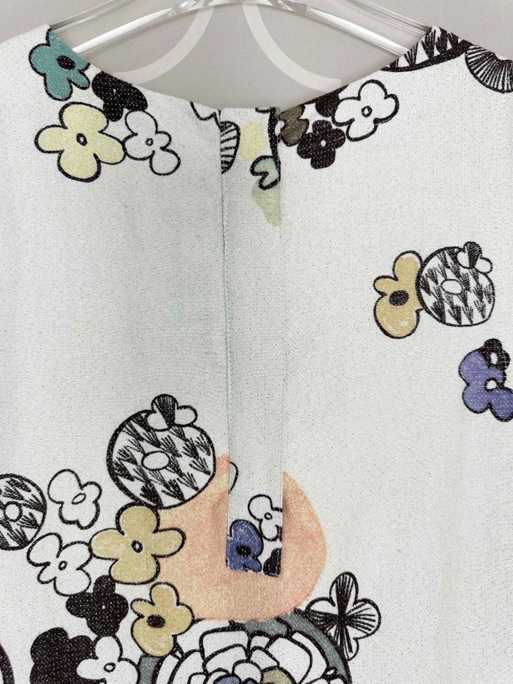 NWT See by Chloé White Graphic Sparkle Print Shift Dress Sleeveless Mini US 10 - Picture 6 of 8